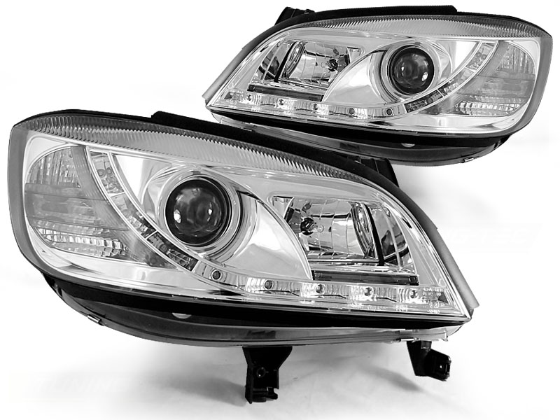 Koplampen Opel Zafira A LED Devil Eyes DRL look chroom
