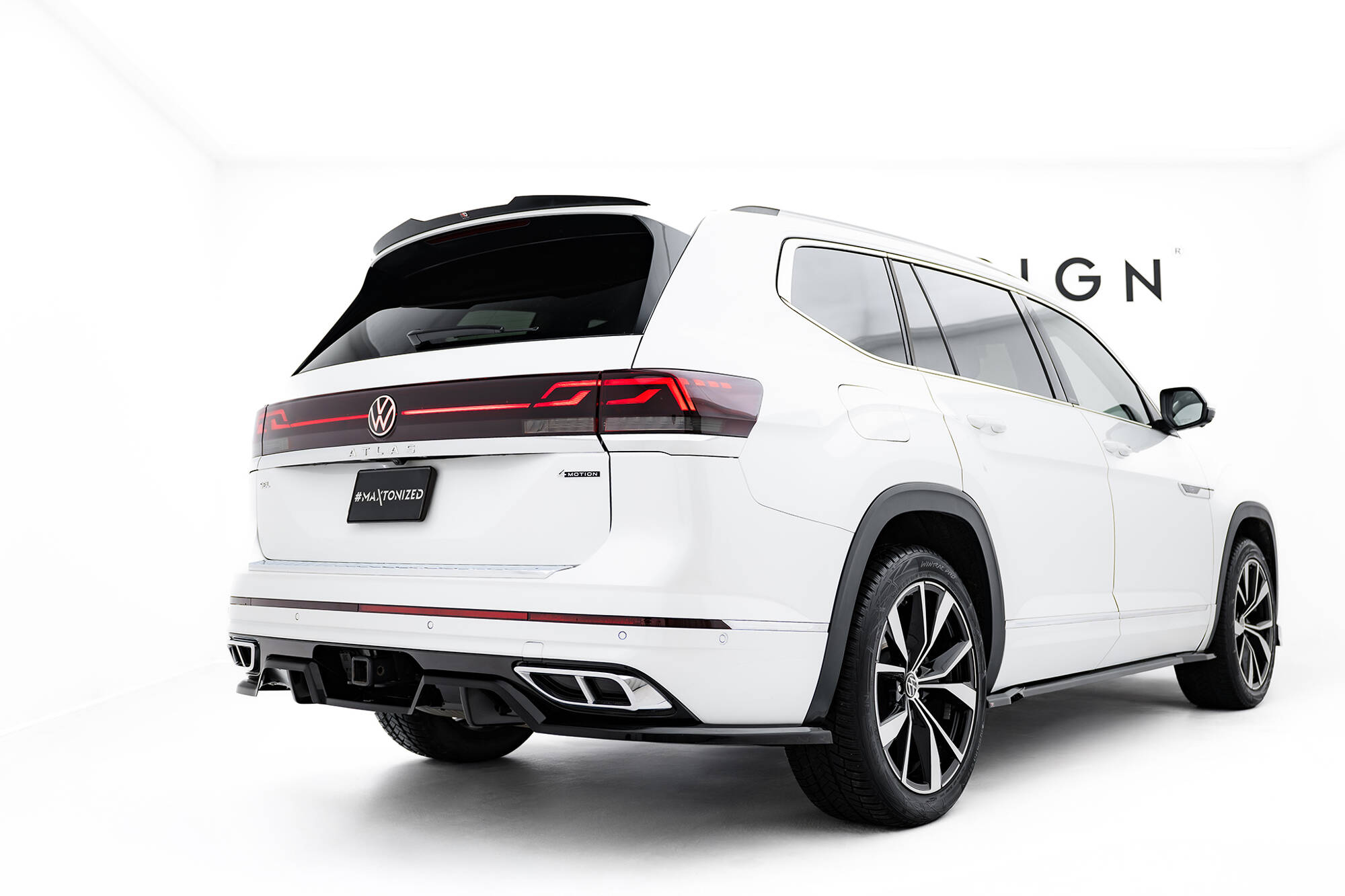 Achter Diffuser passend voor Volkswagen Atlas R-Line MK1 Facelift 2 Maxton Glanzend zwart