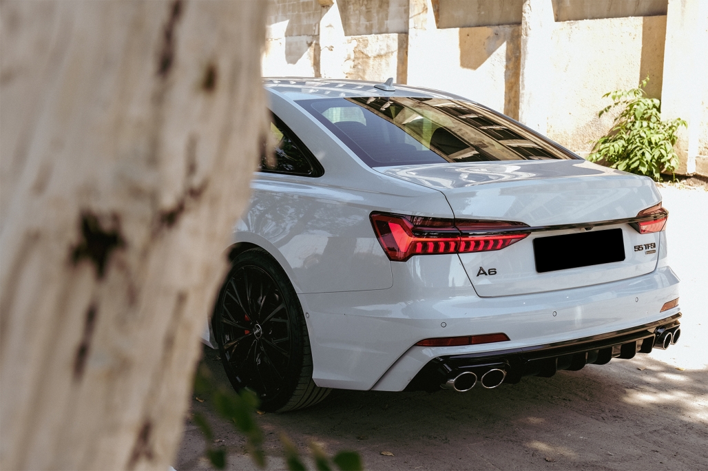 Diffuser passend voor Audi A6 S-Line C8 Zwart incl. sierstukken Zwart