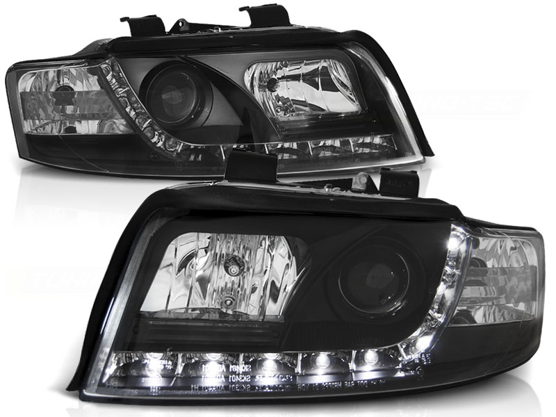 Koplampen passend voor Audi A4 8E 00-04 LED Echte DRL Zwart