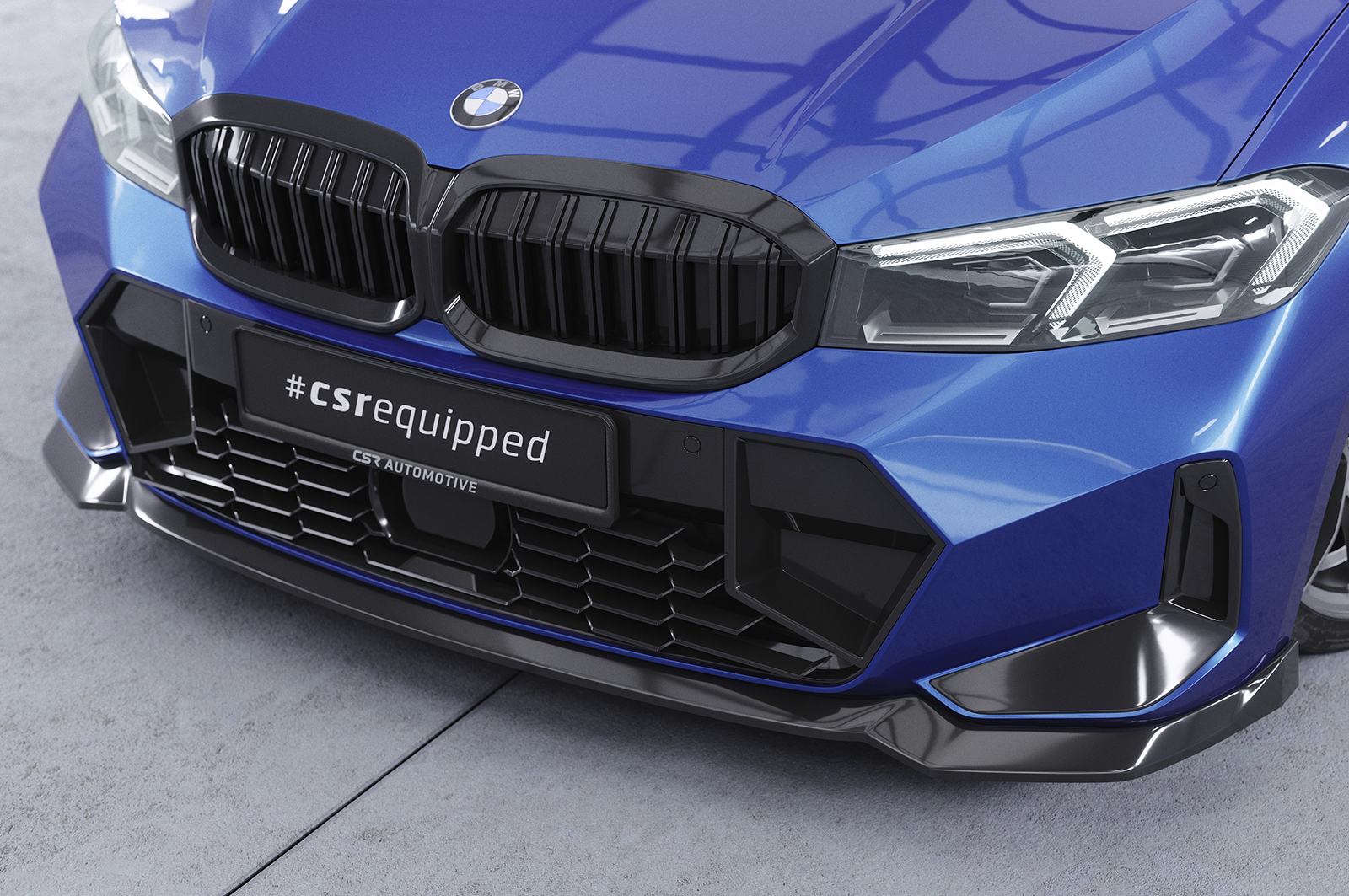 Voorspoiler passend voor BMW 3 Serie M Pakket LCI G20 / G21 CSR Glans Zwart