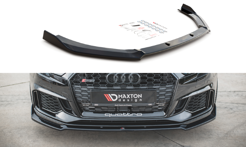 Voorspoiler V.3 Audi RS3 8V Facelift Glanzend Zwart