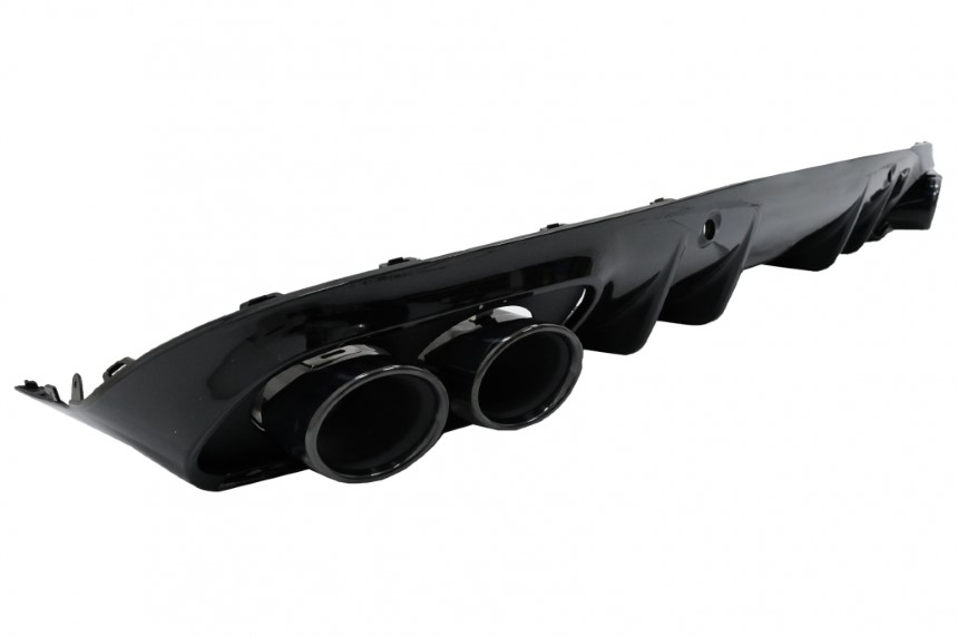 Diffuser passend voor Mercedes C205 A205 Coupe / Cabrio 15-19 C43 Design Zwart