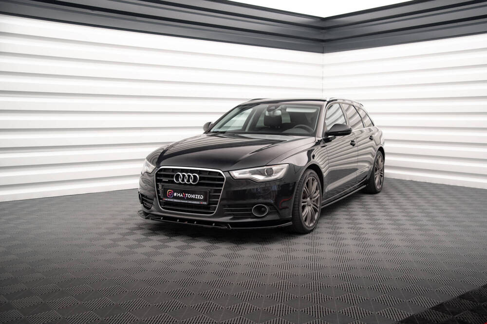 Zijskirts passend voor Audi A6 Avant C7 Maxton Glans Zwart