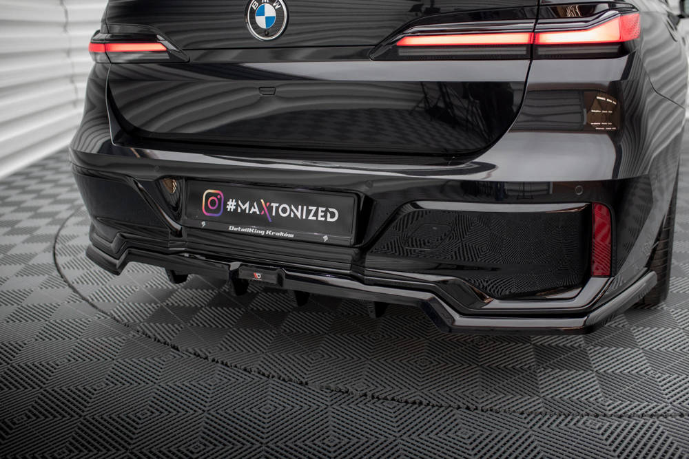 Diffuser passend voor BMW 7 Serie G70 M Pakket Maxton Glans Zwart