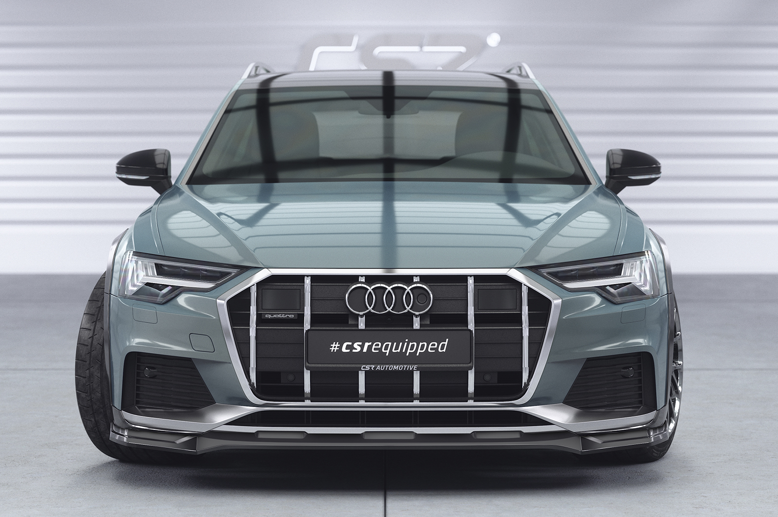 Voorspoiler passend voor Audi A6 C8 (Typ F2) Allroad CSR Glans Zwart
