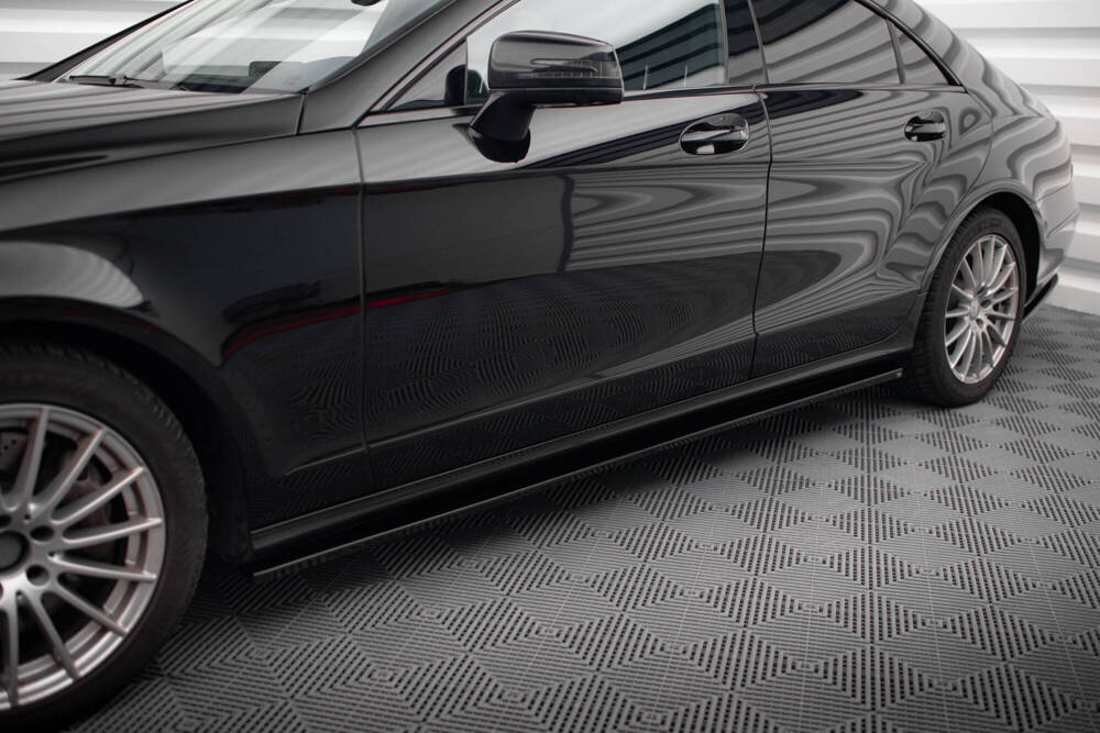 Zijskirts passend voor Mercedes CLS C218 Maxton Glans Zwart