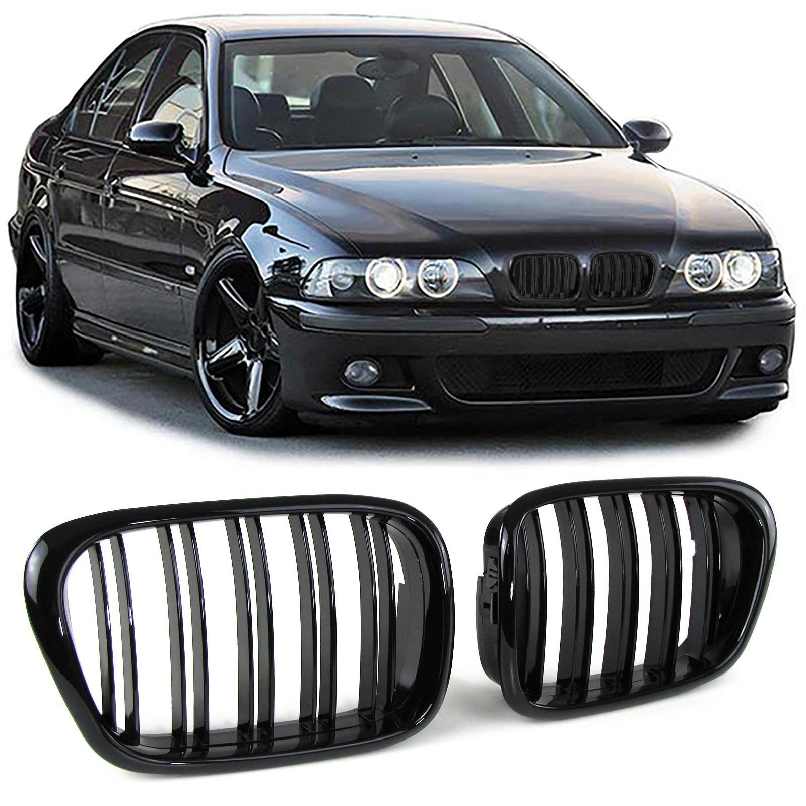 Grill Nieren passend voor BMW E39 Glans Zwart