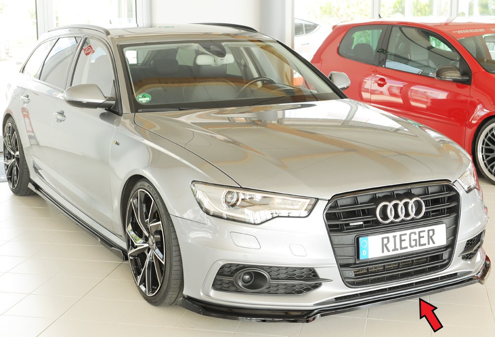 Voorspoiler passend voor Audi A6 (4G/C7): 11.10-08 glans zwart