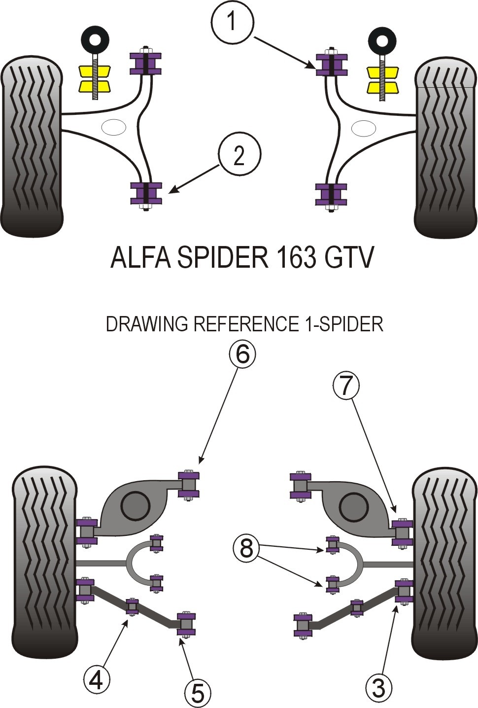 Alfa Romeo Spider, GTV 2.0 & V6  Rear Lower Spring Inner Mount -