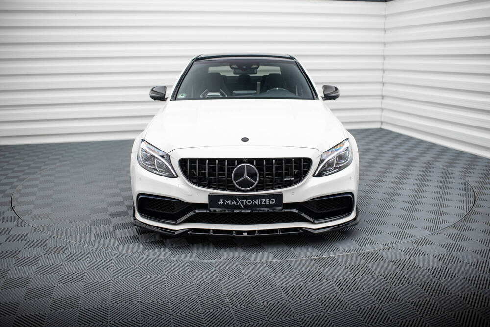 Voorspoiler Mercedes C63 AMG W205 Maxton Glans Zwart