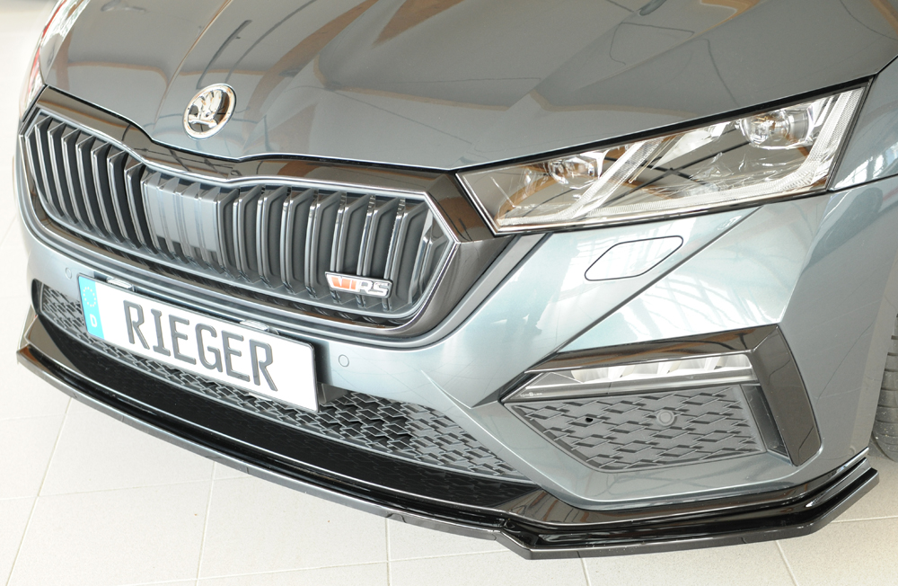 Voorspoiler passend voor Skoda Octavia RS (NX) Glanzend zwart