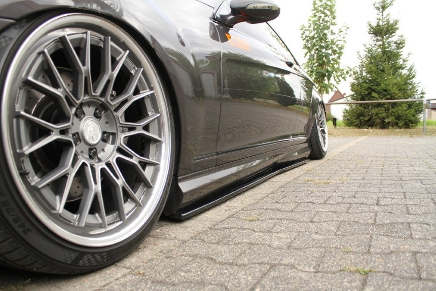 Zijskirts passend voor Mercedes CL 500 C216 Maxton Design glans zwart