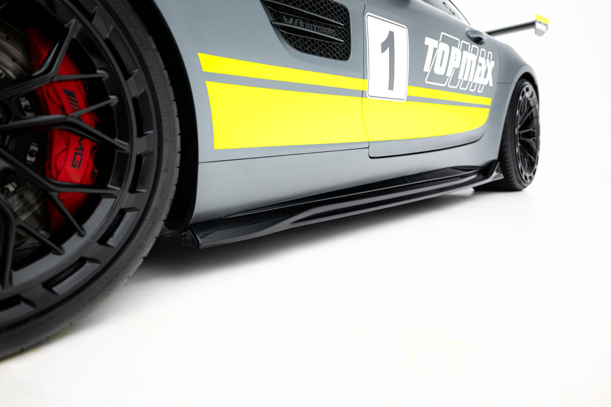 Zijskirts Mercedes-AMG GT C C190 Facelift Maxton Glanzend zwart