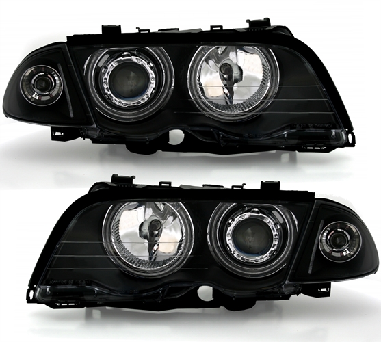 Koplampen passend voor BMW E46 4drs 98-01 Angel Eyes Ice CCFL