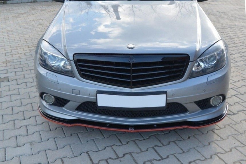 Voorspoiler passend voor Mercedes C-klasse W204 AMG-Line Maxton Design glans zwart