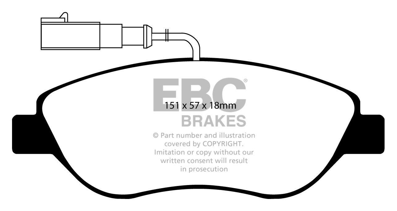 EBC Brakes FIAT Stilo Multiwagon 1.9 TD (126) 2003-2007 Remblokk