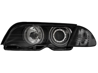 Koplampen passend voor BMW E46 98-01 Sedan/Touring LED Angel eyes Zwart
