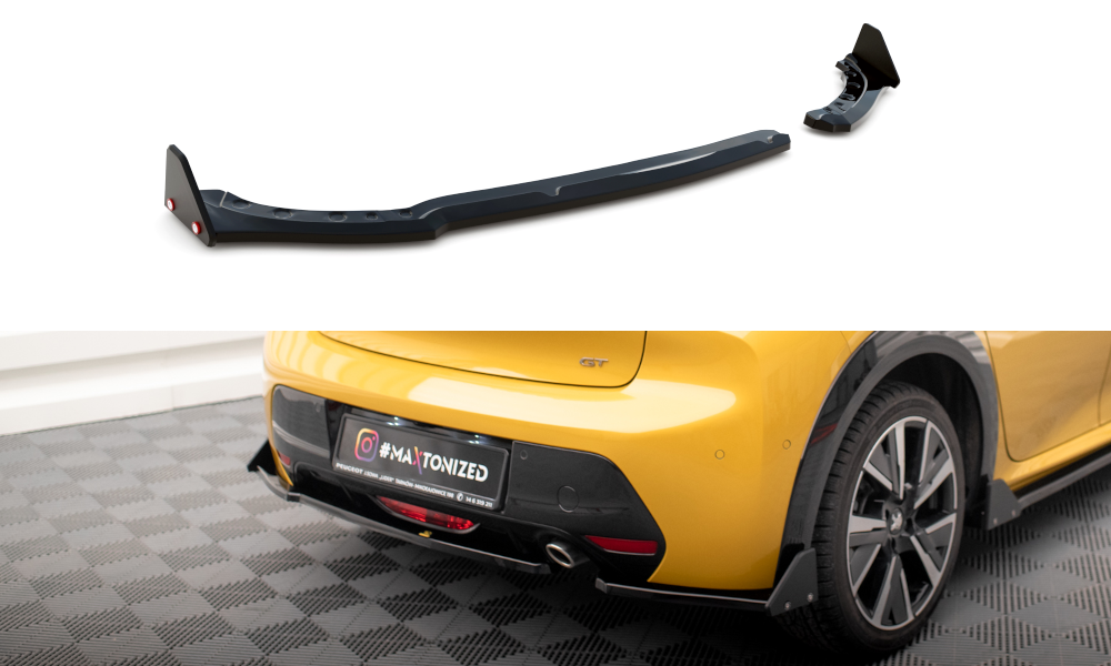 Diffuser met Canards Peugeot 208 GT Maxton Glans Zwart