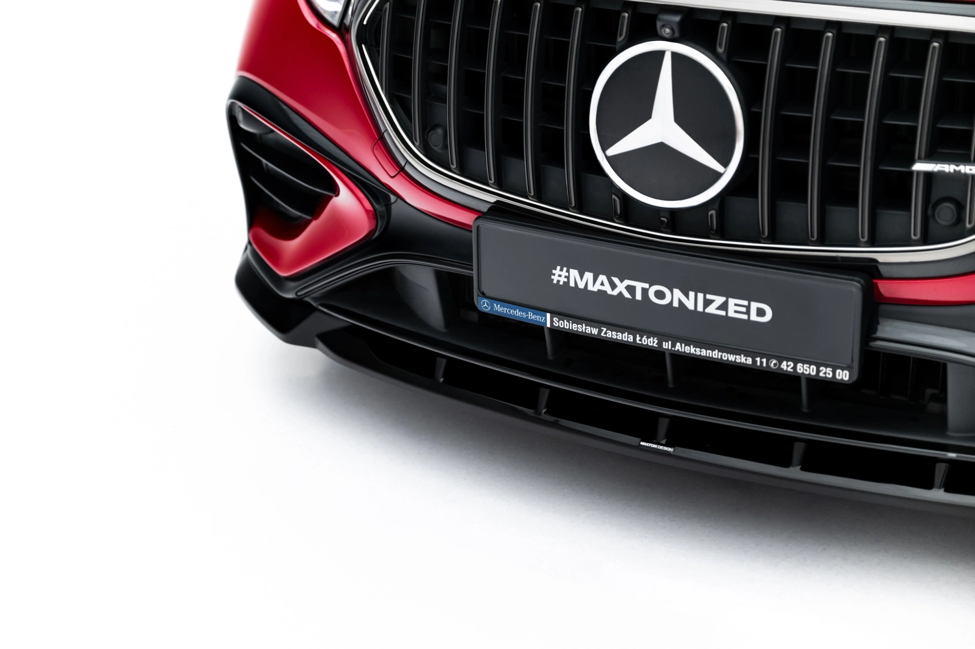 Voorspoiler passend voor Mercedes-AMG E53 Sedan / Estate W214 Maxton Glans Zwart