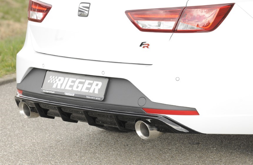 Diffuser passend voor Seat Leon F5 FR 5 dr. (ST) Rieger sportuitlaat links + rechts glans zwart