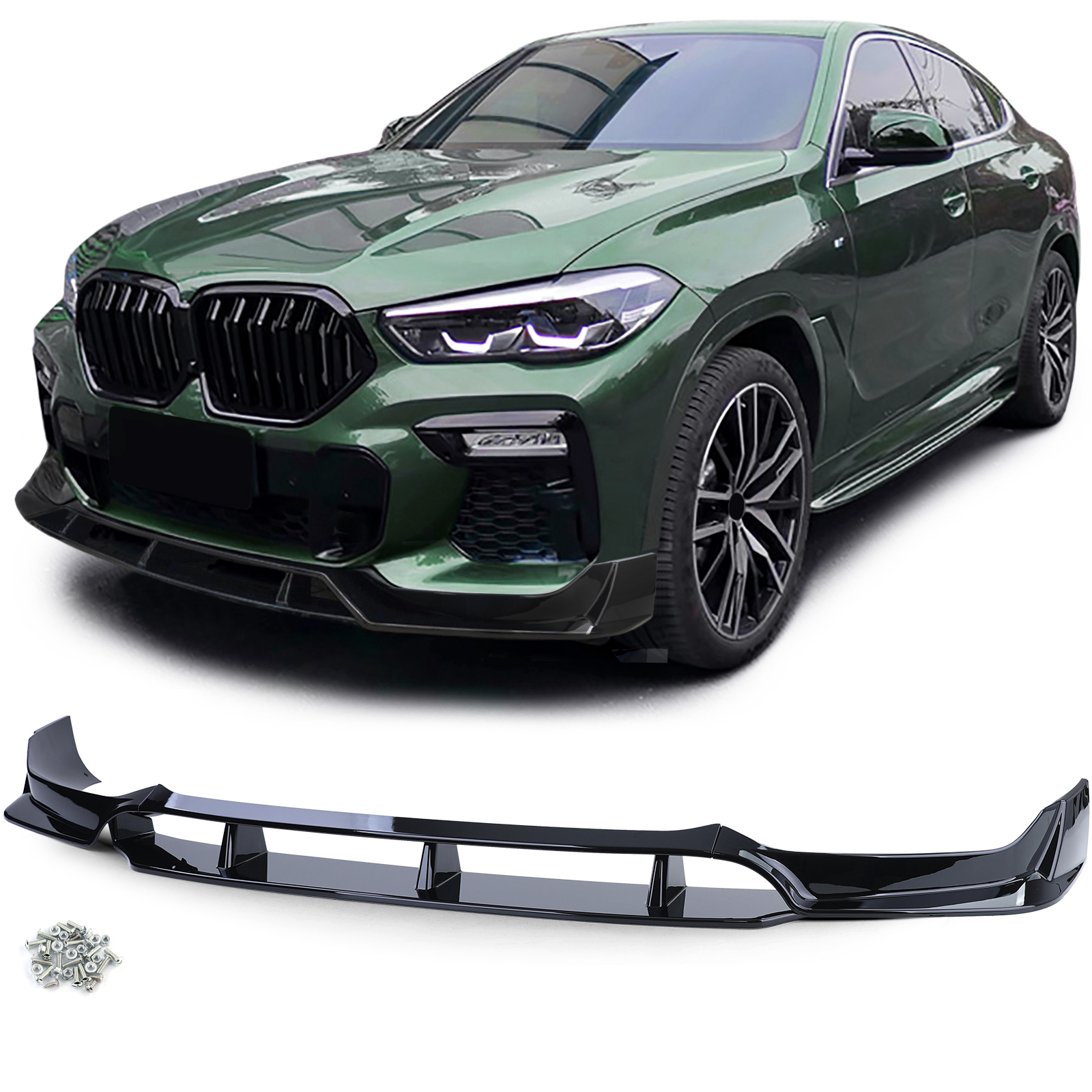 Voorspoiler passend voor BMW X6 G06 Glans Zwart