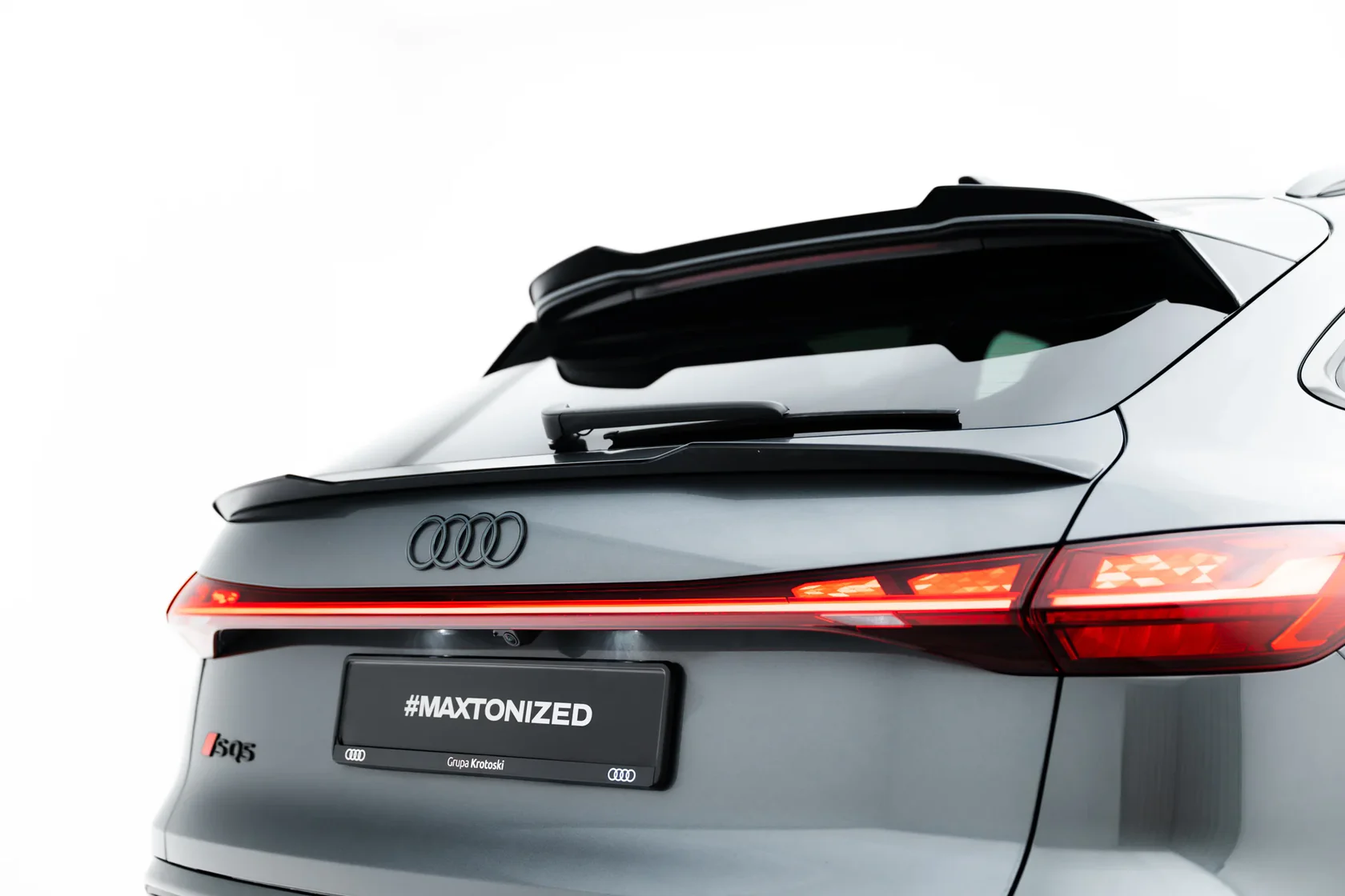 Lage Spoiler passend voor Audi SQ5/ Q5 S-Line Sportback Maxton Glans Zwart