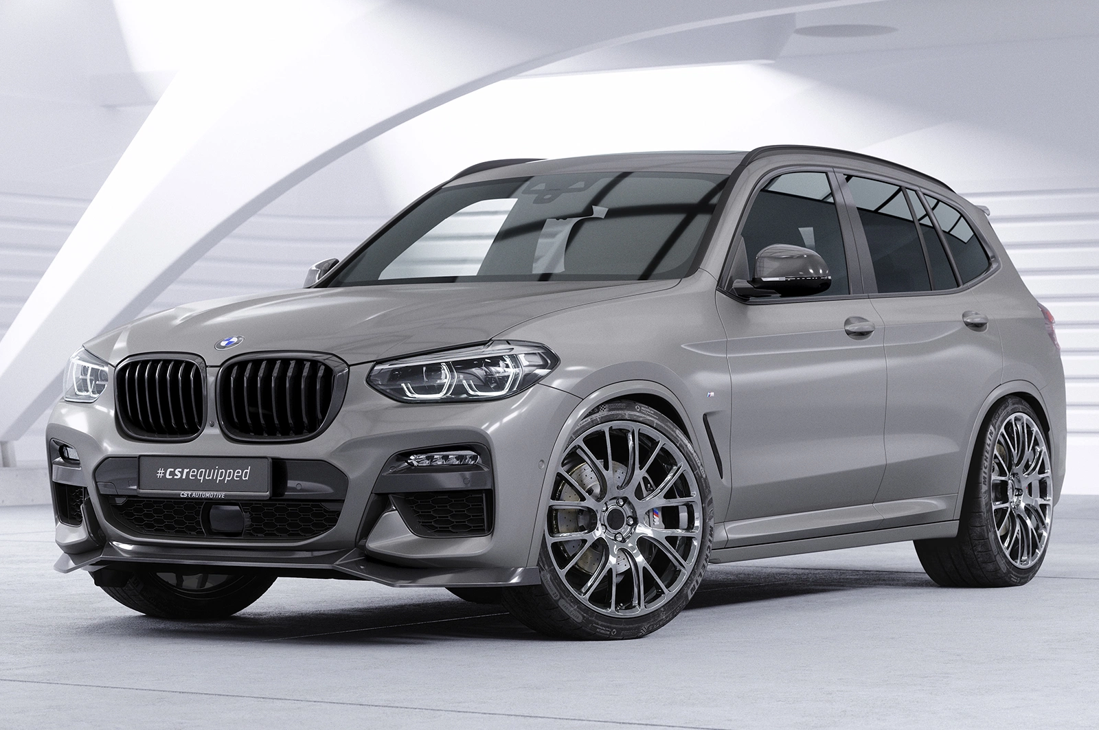 Voorspoiler passend voor BMW X3 G01 / X4 G02 M-Pakket 2017-2021 Glans Zwart CSR