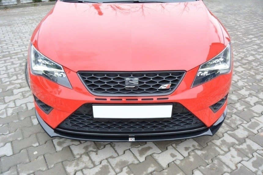 Voorspoiler passend voor Seat Leon Cupra FR 5F Maxton Design glans zwart