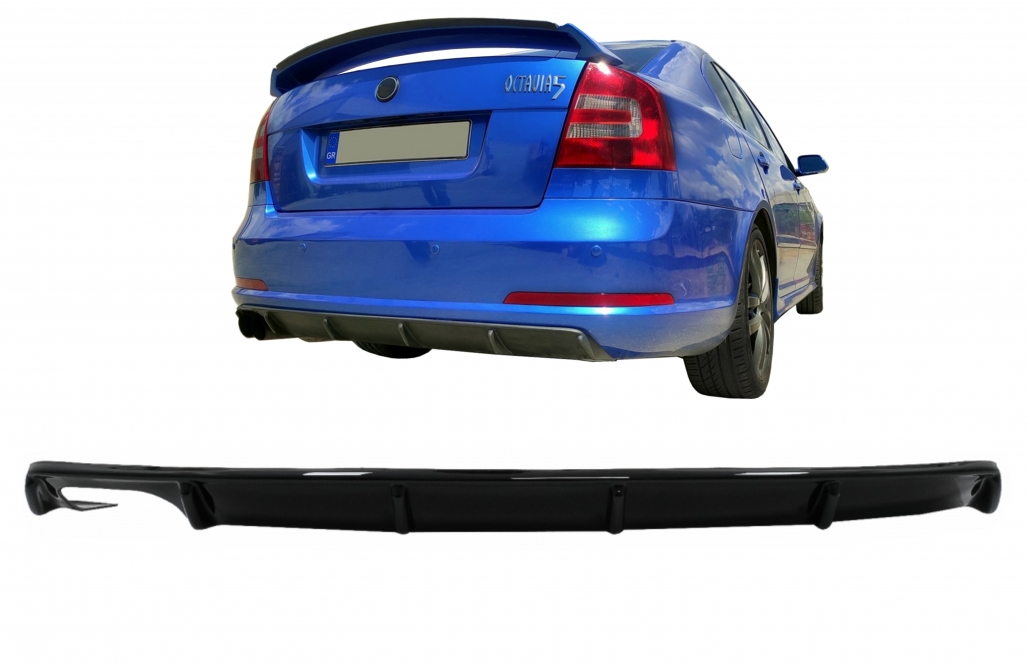 Diffuser passend voor Skoda Octavia II 04-09 Glans Zwart