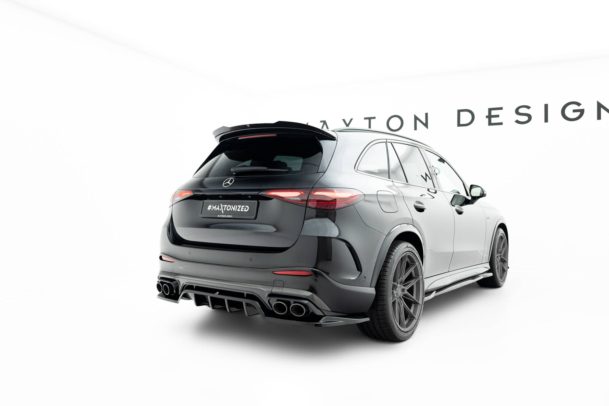 Achter Diffuser passend voor Mercedes-AMG GLC 43 X254 Maxton Glanzend zwart