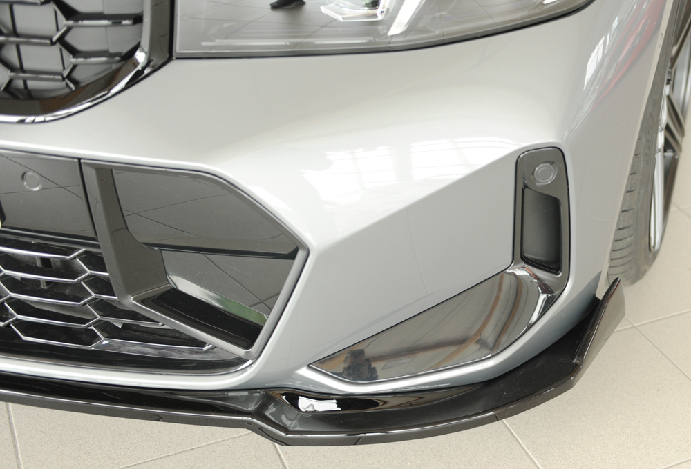 Voorspoiler passend voor BMW 3 Serie M Pakket G20 G21 FL Rieger Glans Zwart