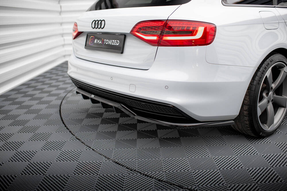 Diffuser passend voor Audi A4 Competition B8 FL Maxton Glans Zwart