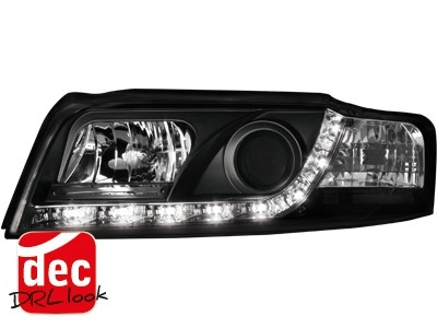Koplampen passend voor Audi A4 8E Devil Eyes DRL look zwart