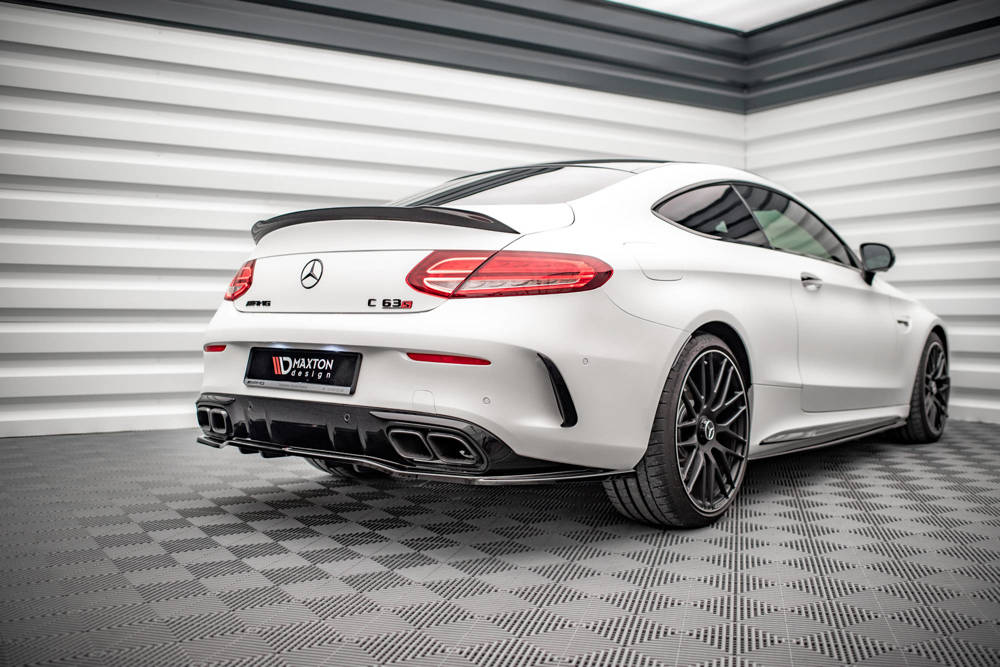 Diffuser passend voor Mercedes AMG C63 Coupe W205 FL Maxton Glans Zwart