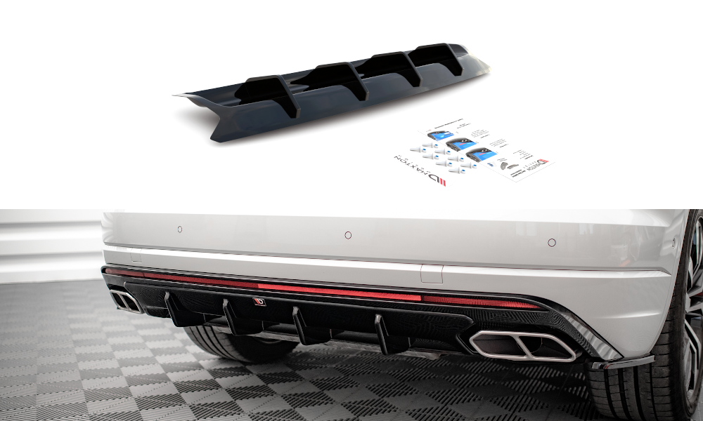 Diffuser passend voor Volkswagen Touareg MK3 R-Line Maxton Glans Zwart