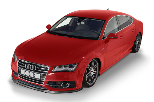 Voorspoiler passend voor Audi A7 S-Line / S7 CSR Glans Zwart
