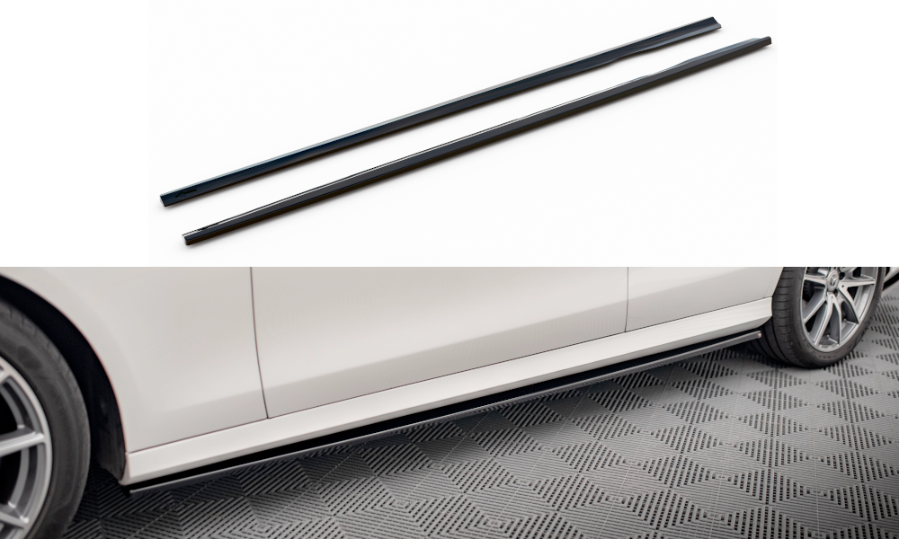 Zijskirts passend voor Mercedes E Klasse W213 FL AMG Line Maxton Glans Zwart