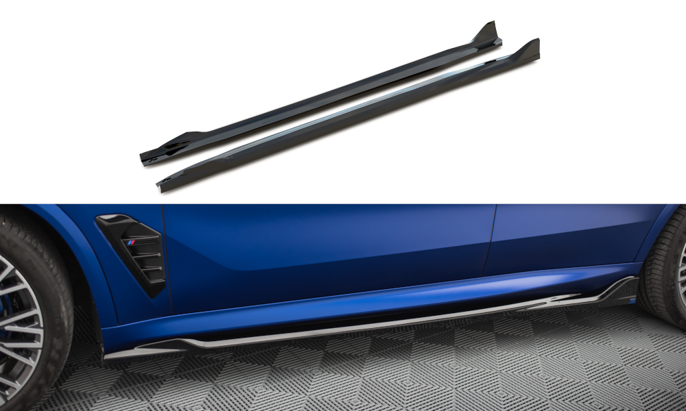 Zijskirts passend voor BMW X5 G05 M-Pack FL Maxton V.2 Glanzend Zwart