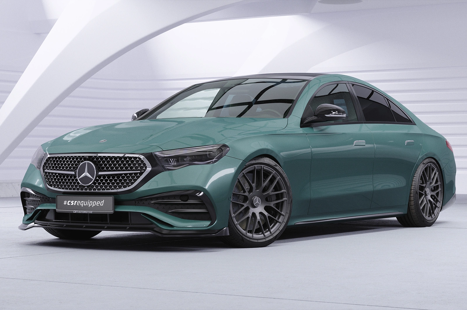 Voorspoiler passend voor Mercedes-Benz E-Klasse W214 / S214 Glans Zwart – CSR Automotive 