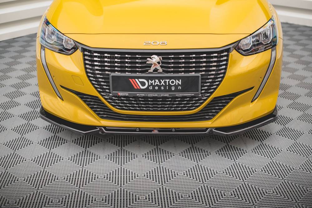 Voorspoiler V.1 Peugeot 208 Mk2 Maxton Glans Zwart