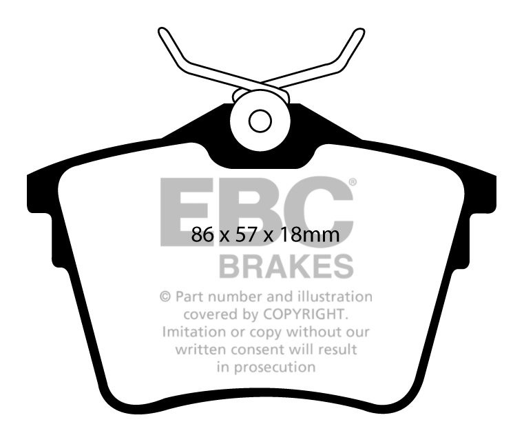 EBC Brakes CITROEN C5 1.6 Turbo 2009-.. Remblokken achterzijde