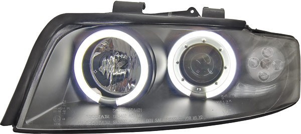 Koplampen passend voor Audi A4 8E 01-04 CCFL Angel Eyes Zwart