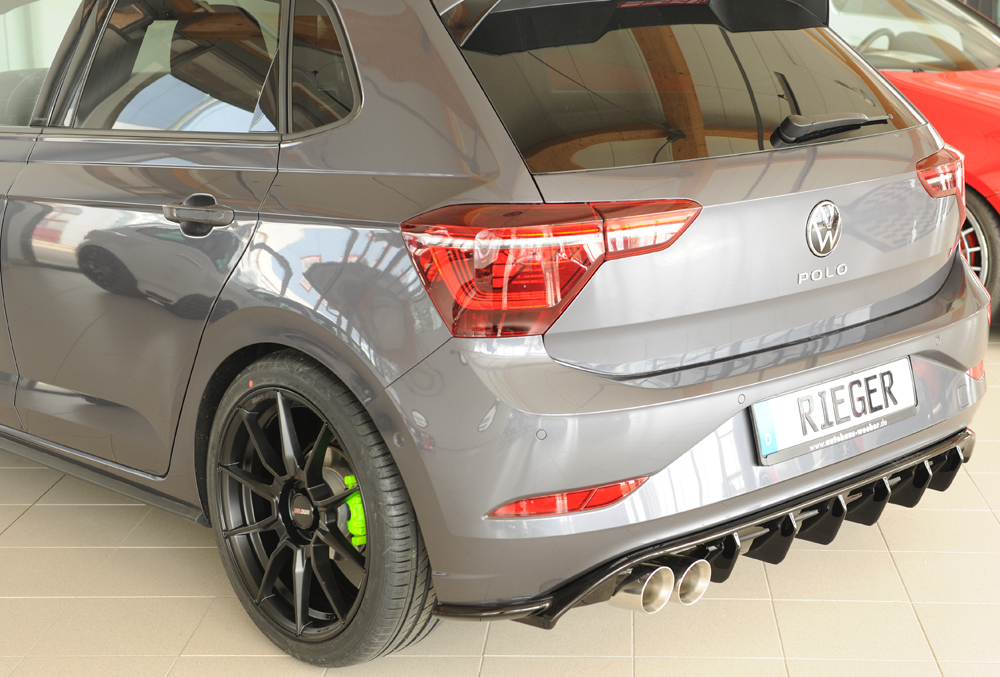 Diffuser Volkwagen Polo GTI 2G AW 2017-2021 Zwart Glans Rieger