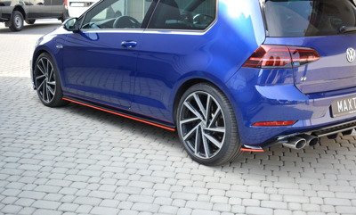 Zijskirts passend voor VW Golf 7.5 R Facelift Glans Zwart