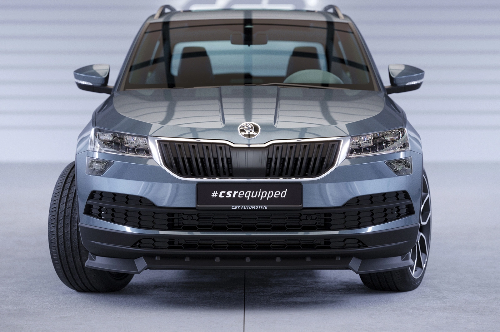 Voorspoiler passend voor Skoda Karoq 2017–heden – CSR Automotive – Glans Zwart