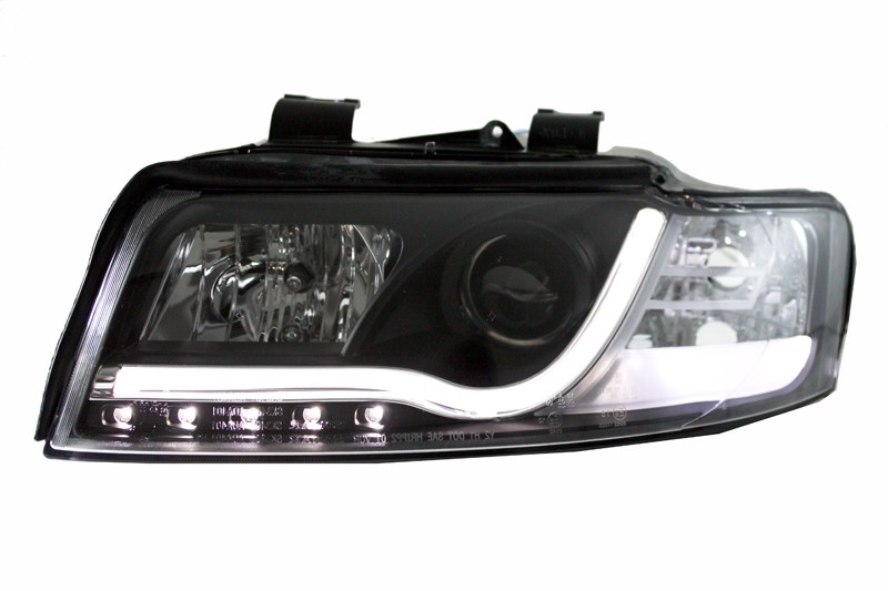 Koplampen passend voor Audi A4 8E 01-04 Tube Light LED Zwart
