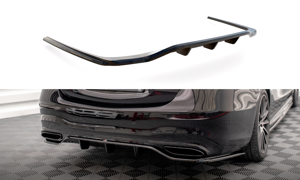 Diffuser passend voor Mercedes S Klasse W223 AMG Pakket Maxton Glans Zwart