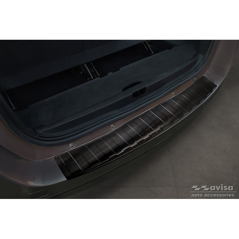Zwart RVS Achterbumperprotector  Renault Grand Scenic 2009-2013 & FL 2013-2016 'Ribs'