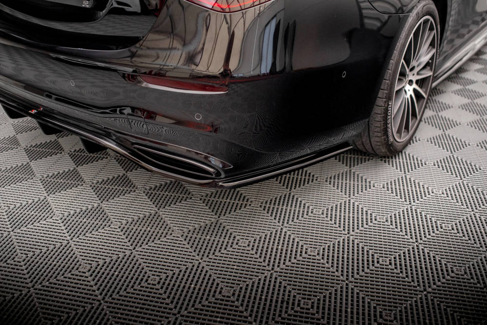 Diffuser passend voor Mercedes S Klasse W223 AMG Pakket Maxton Glans Zwart
